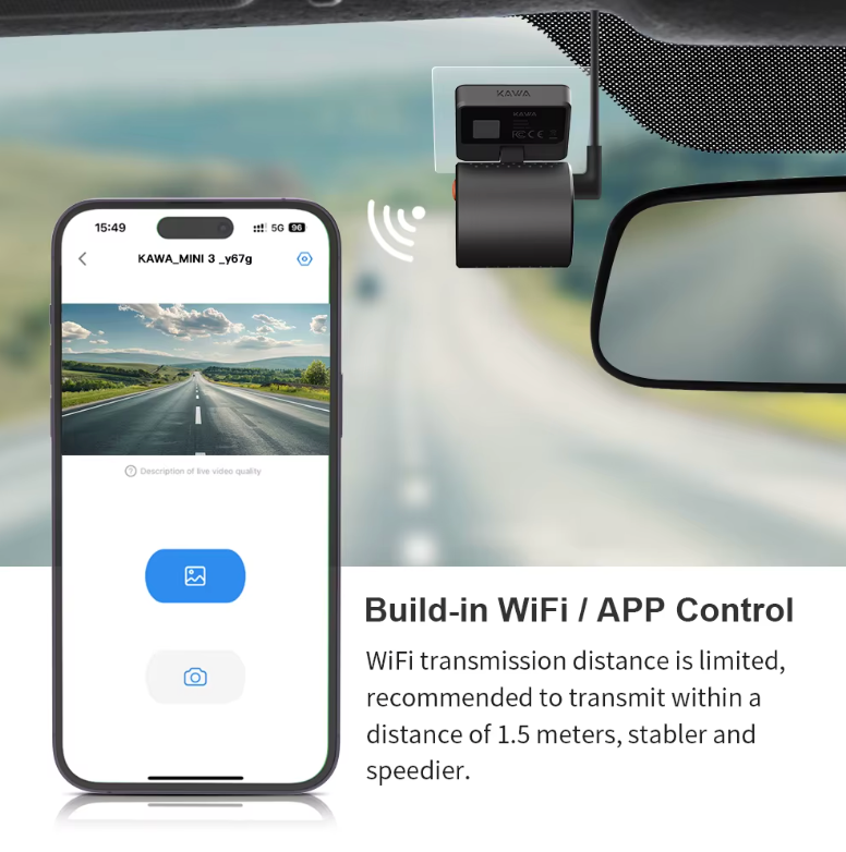 KAWA Dash Cam MINI 3, 2K 1296P